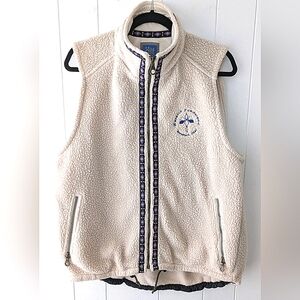 Vintage Alf Kuhl Wasatch Mountain Polartec Sherpa Vest L XL Aztec Trim Full Zip